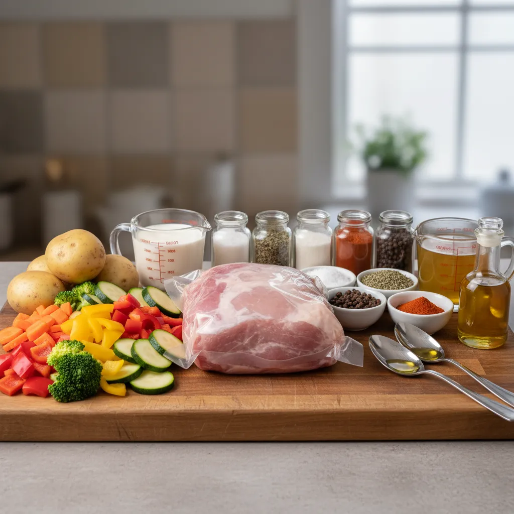 recept na vepřové maso s opečenýmí bramborami